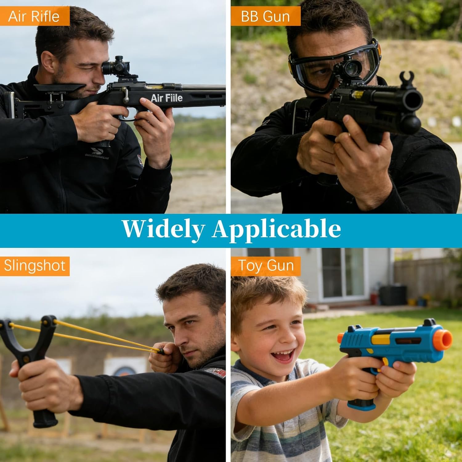 4-Pack Steel Spinning Targets - Auto Reset BB Gun Targets with Animal Silhouettes (Deer, Bird, Turkey, Wild Boar) for Air Rifle Target Practice, Pellet Guns, Slingshot & Airsoft Shooting