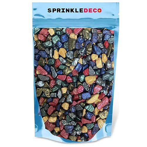 Miniatura 3 de Rocas de chocolate comestibles del lado del mar del río de la playa para la decoración de pasteles y buffets de dulces (camino del tesoro)