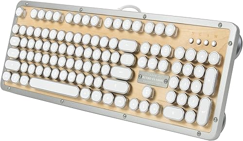 Miniatura 2 de Azio Retro Classic USB (Máple) - Teclado mecánico de madera de arce vintage retroiluminado con cable para PC (MK-RETRO-W-02-US)