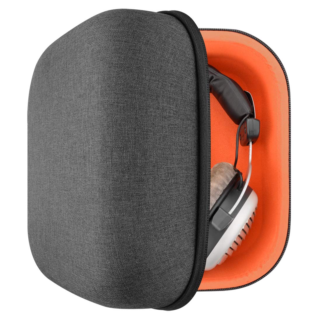 GEEKRIAShield Headphones Case Compatible with Beyerdynamic T5p, T1, MMX300, HE400S, DTX710/T990/790/770, Replacement Hard Shell Travel Carrying Bag with Cable Storage (Dark Grey)