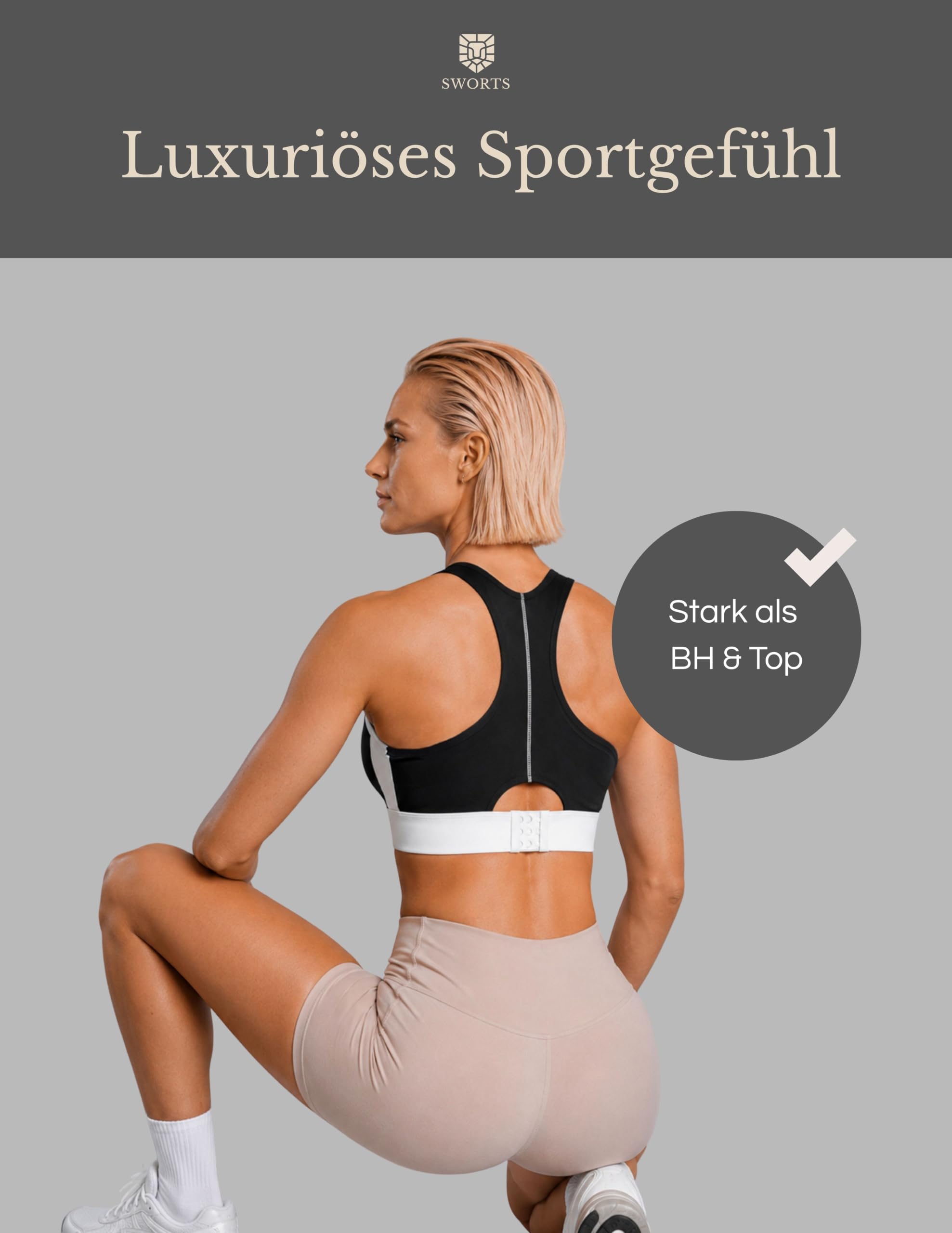 Roar Train Bra I High-Support Laufsport BH mit Pillow Cups