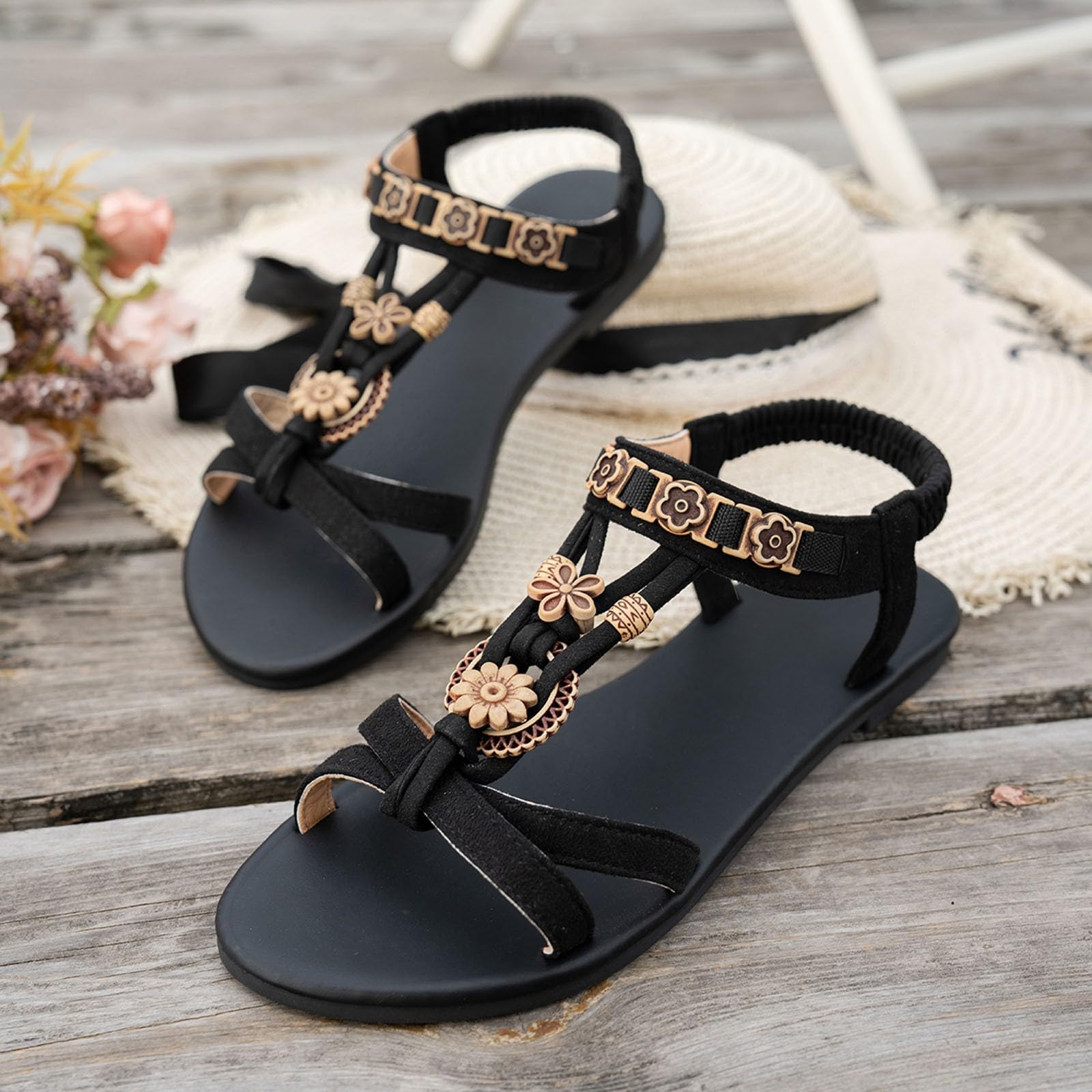 Sandales Orthopédiques Compensées Femme Été Élégant Chaussure Sandale Orthopedique Femmes Confortable Bohême Léger Sandalette De Plage Plates Confort Chic Chaussures 36-43