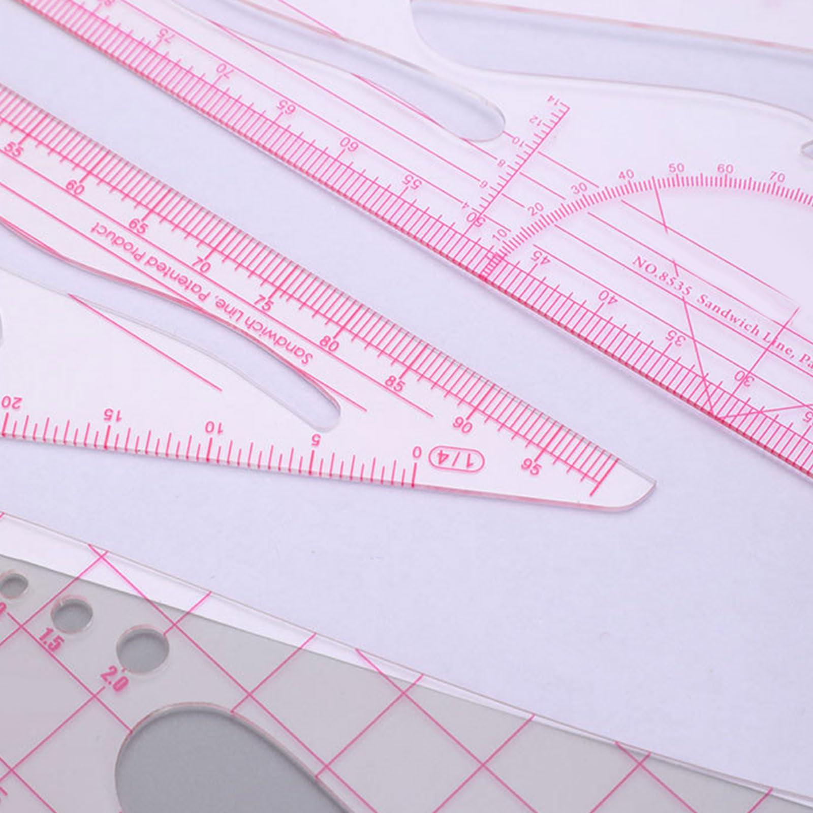 Righello professionale per trapuntatura patchwork con scala trasparente, facile da trasportare, perfetto per artigianato e cucito