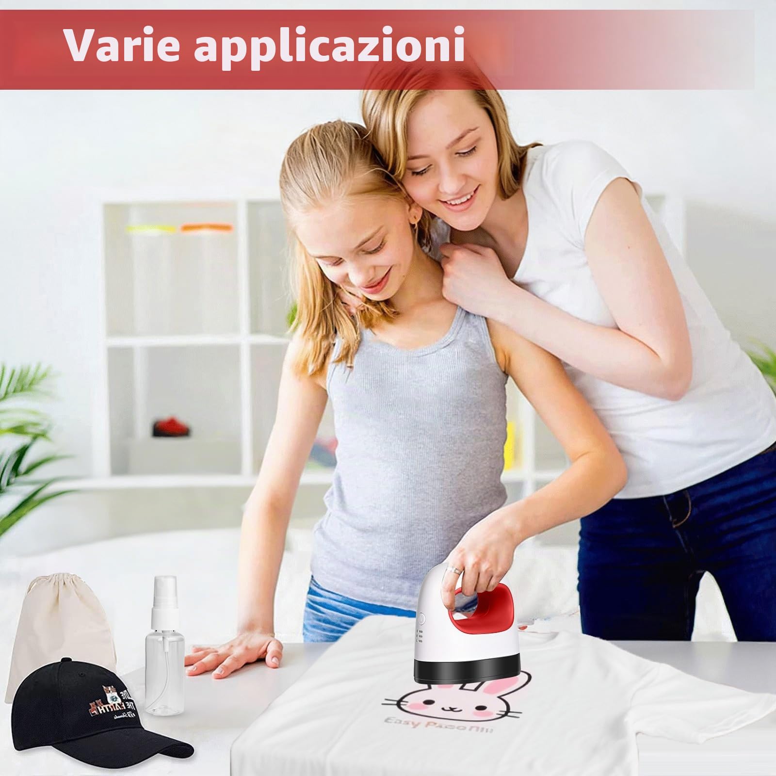 Mini Pressa a Caldo, Portatile Stampante per Tessuti, Termopressa per Maglietteper per Artigianato Vestiti Cappelli