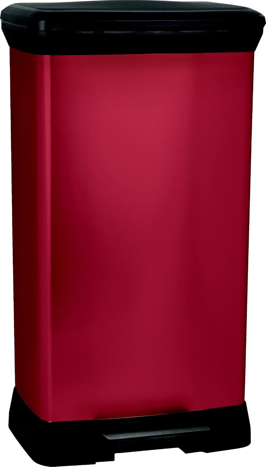 Curver 187181 Metal/Plastic Black Rectangular Pedal Bin 50 Litres, 39