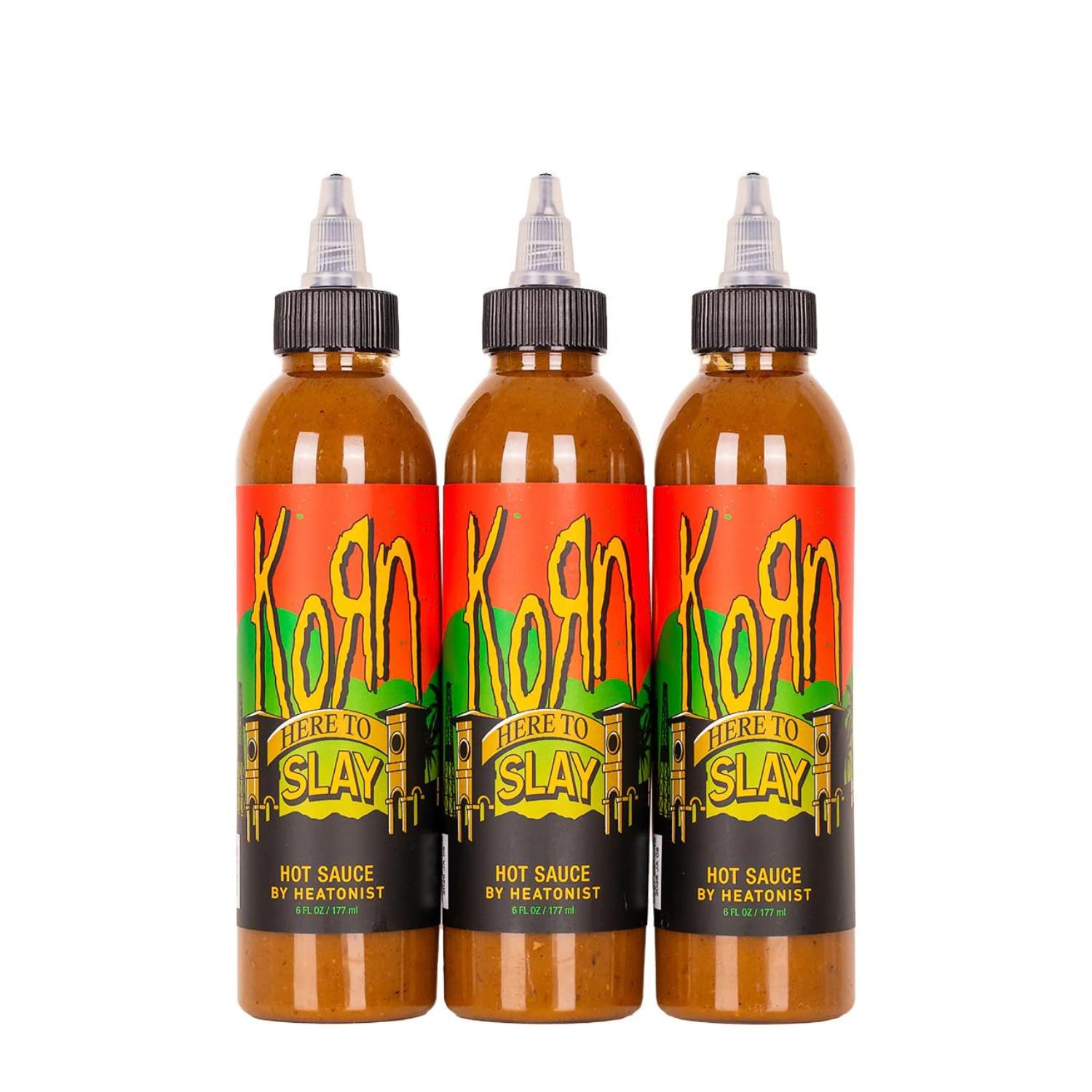 Here To Slay Sauce by Korn, Mild Heat Hot Sauce With Flavors of Jalapeno, Serrano Pepper & Pineapple, Made With All Natural Ingredients, 6 fl oz Bottle (3-Pack)