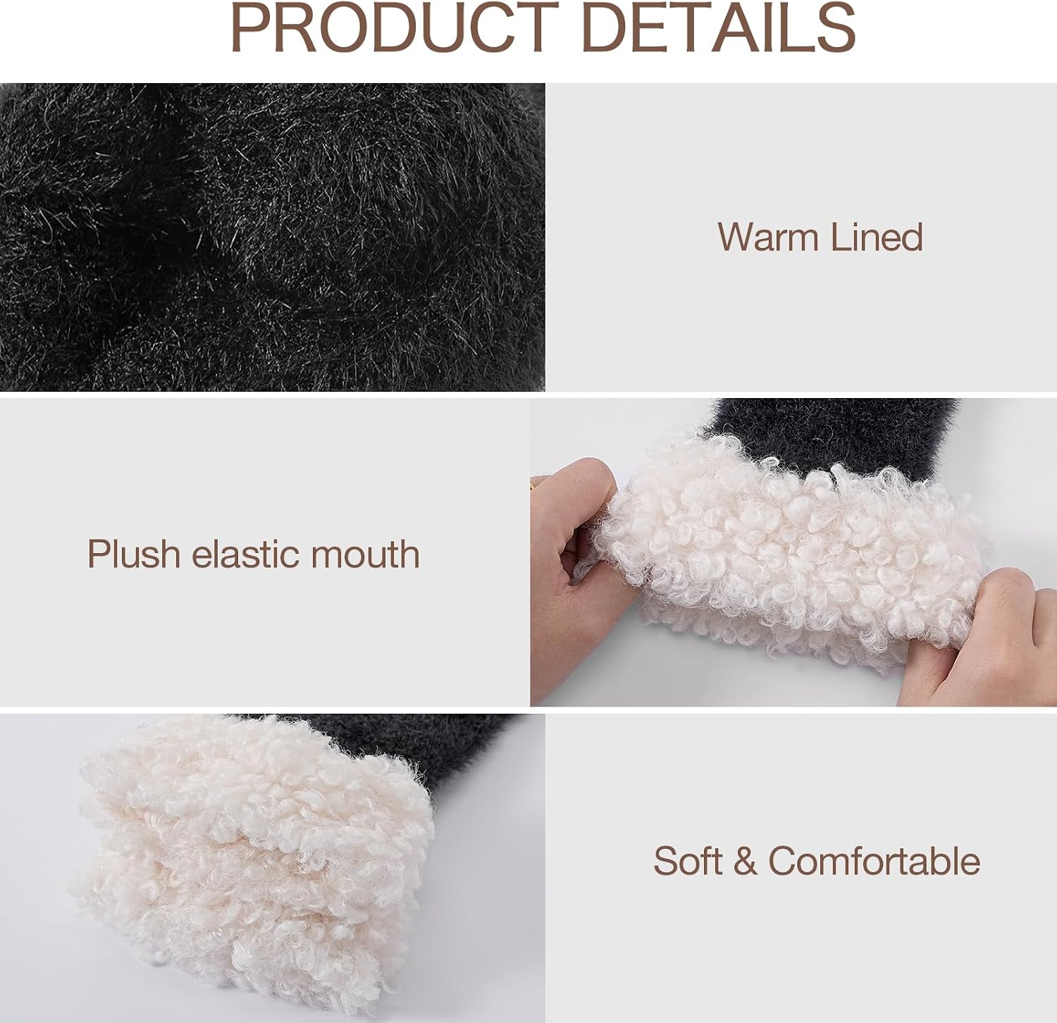 Pleneal Winter Gloves for Women, Warm Touchscreen Texting Knit Fleece Lined Thermal Glove for Cold weather