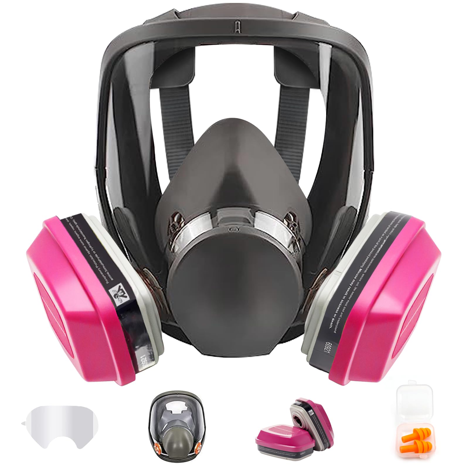 Photo 1 of Full Face Respirator Mask, 6800 Reusable Respirator Mask with Filters 60921, Anti-fog, Ideal for Paint, Spray, Dust Multicolor