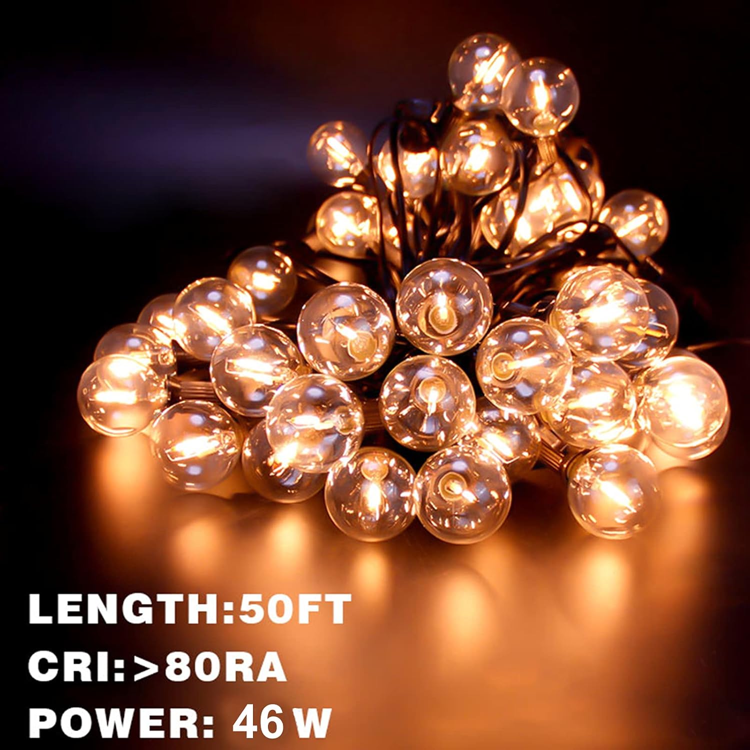 ROMANJOY 50FT Outdoor LED String Lights Mains Powered - Image 5