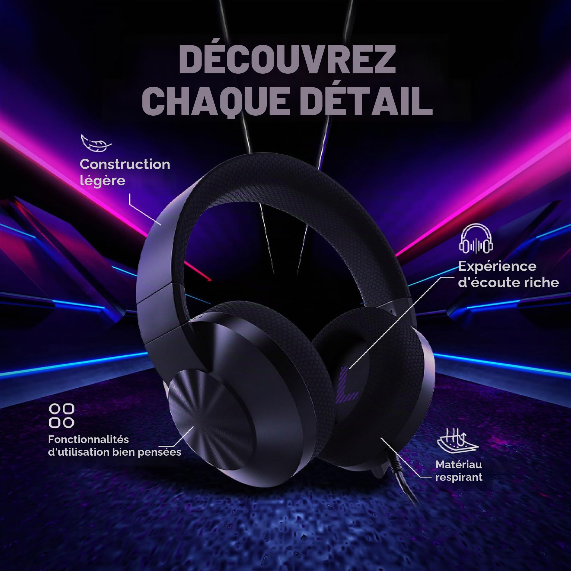 Lenovo Casque de Jeu H210