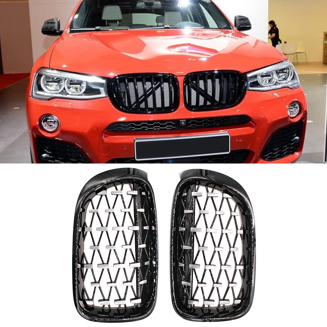 ZLAOBAN - Coppia di abete per BMW F25 F26 X3 X4 2014-2018 paraurti nero
