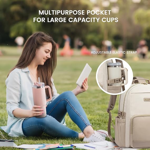 LOVEVOOK Laptop Backpack for Women with Pouch Pocket for Large Capacity Cup,15.6 Inch Backpack Womens Travel Backpack, Waterproof Laptop Computer Bag for Work Business Backpack College Teacher
