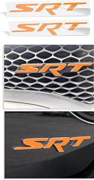 SRT Badge Overlay Decal Stickers - Front & Rear - 2015-2018 Charger SRT 392 | Sticker Color Orange