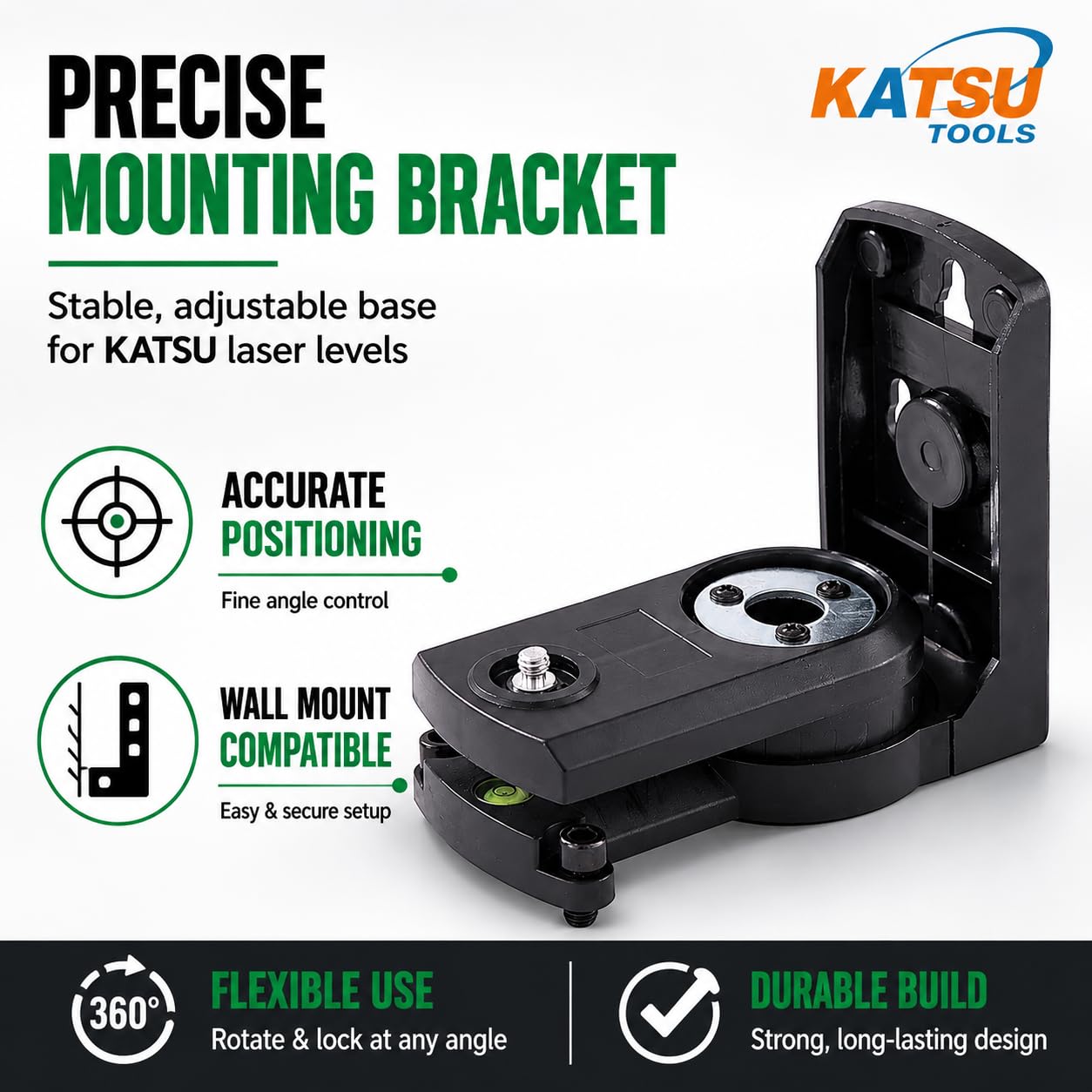 KATSU Niveau Laser 3D 12 Lignes, 3x360 Degrés Ligne Croix Verte Horizontale Verticale Auto-nivelant Carrelage de Sol Outil Laser avec Mode Impulsion pour Intérieur et Extérieur, 2X Piles Incluses