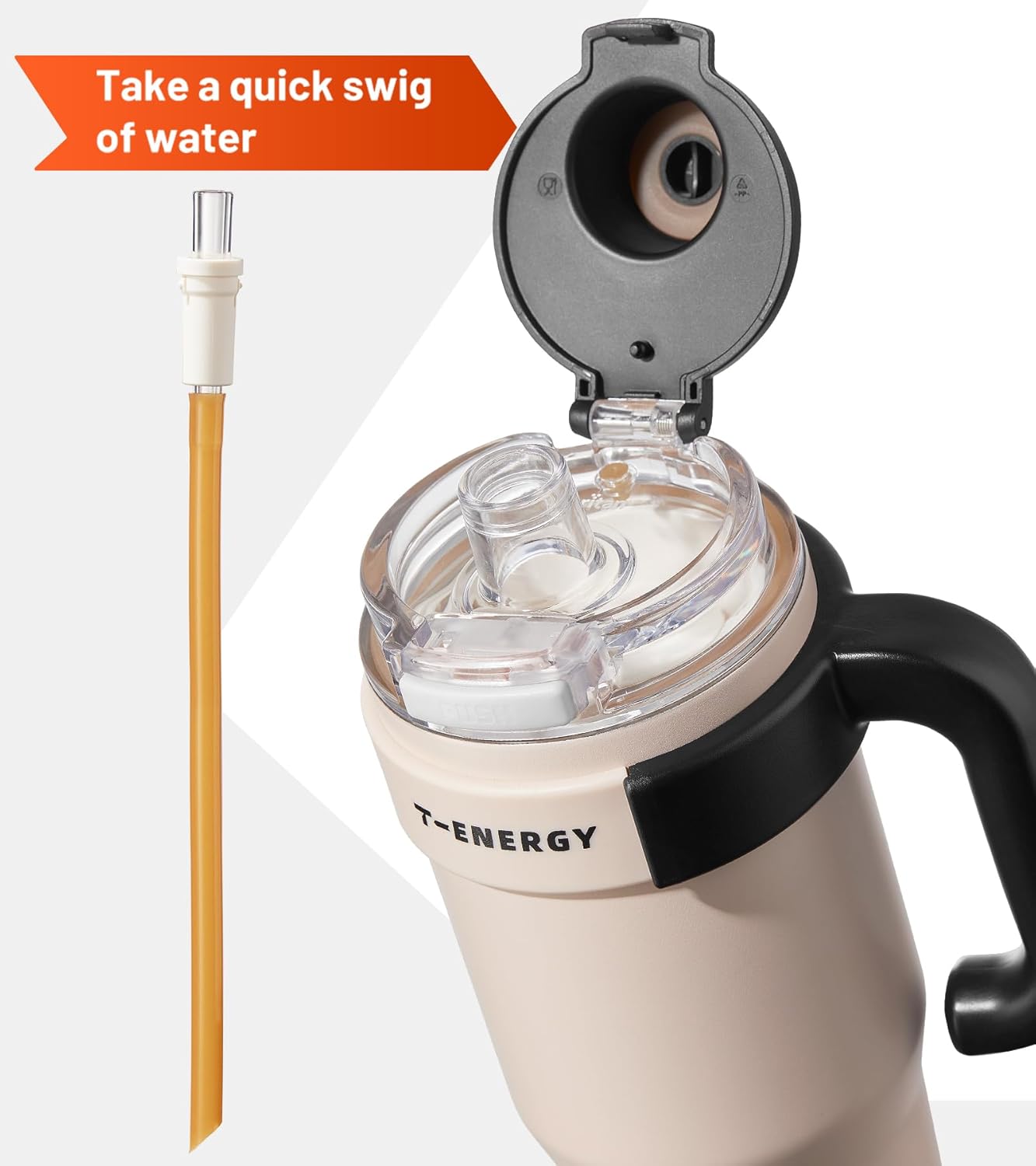 TKK 40 oz Tumblers with Handle and Straw, Ceramic Coating Insulated Bottle 100% Leakproof Travel Mug for Water, Iced Tea or Coffee, Smoothie, Cup Holder Friendly Base, Pink - Image 3