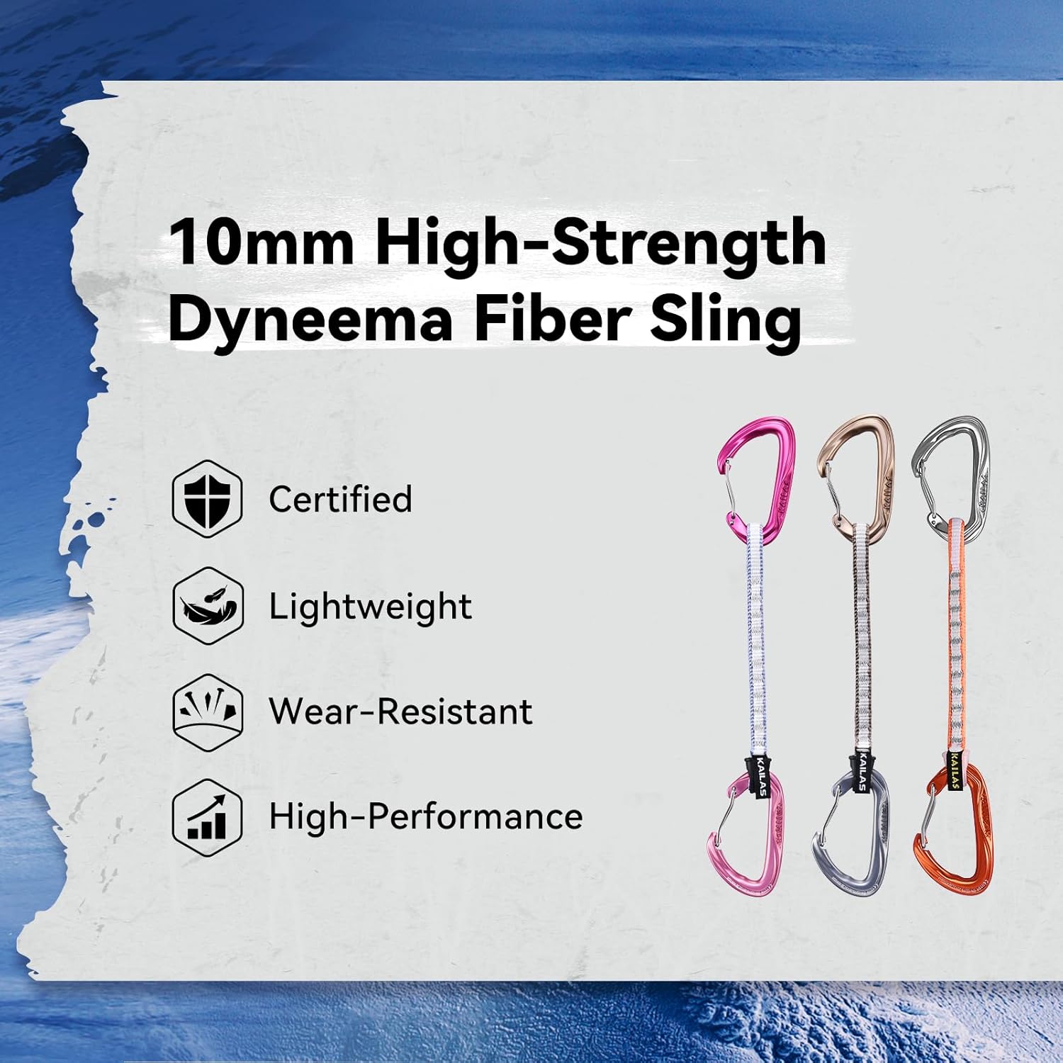 KAILAS Rock Climbing Quickdraw Set Carabiner Pack Accessories 22kN Gear Heavy Duty UIAA CE Certified