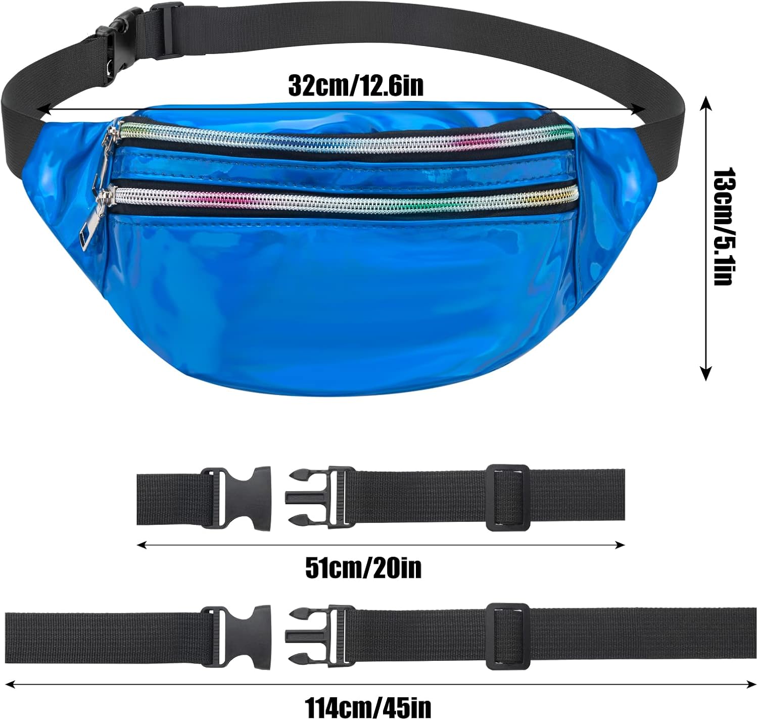 80s Accessories for Women, Leg Warmers 80s Costumes Workout Outfit Holographic Fanny Pack Neon Headband Wristbands - Image 4