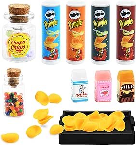 IETWATE 53-teiliges Miniatur Essen Set - Puppenhaus Zubehör Aus Harz