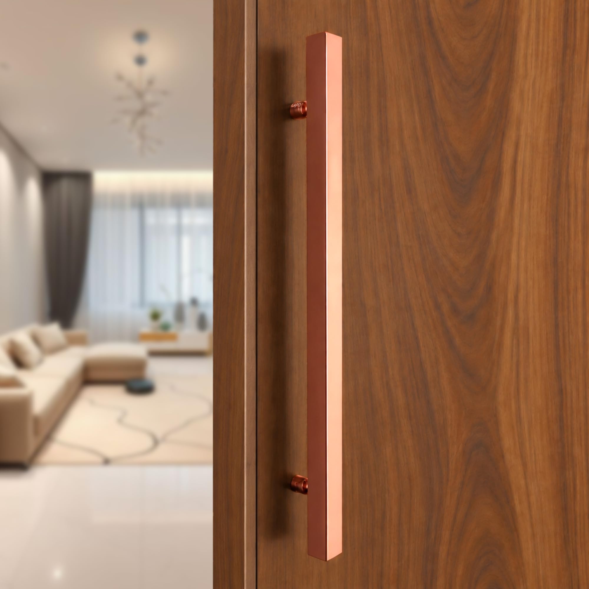 LAPO Superior 36 Inch Door Pull Handle for Home, Office & Hotel Entrance | Stainless Steel Rosegold Bar with 76cm Hole Gap | Fits 30–100mm Wooden & Glass Door| Screws Included | 3Yrs Warranty| 1Piece — Amazon image 12