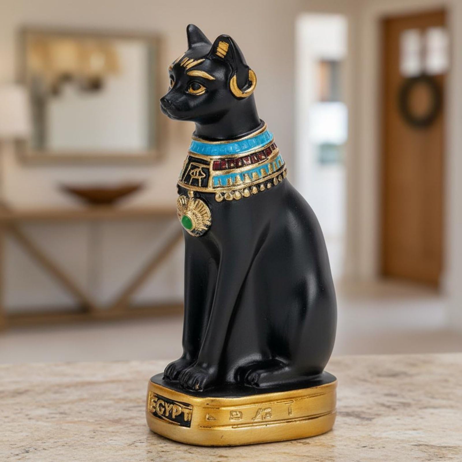 エジプト 猫 置物 バステト神風 メタリック インテリア　銅像 Amazon.co.jp: MotiveTech エジプト猫像 バステト風 シルエット 樹脂