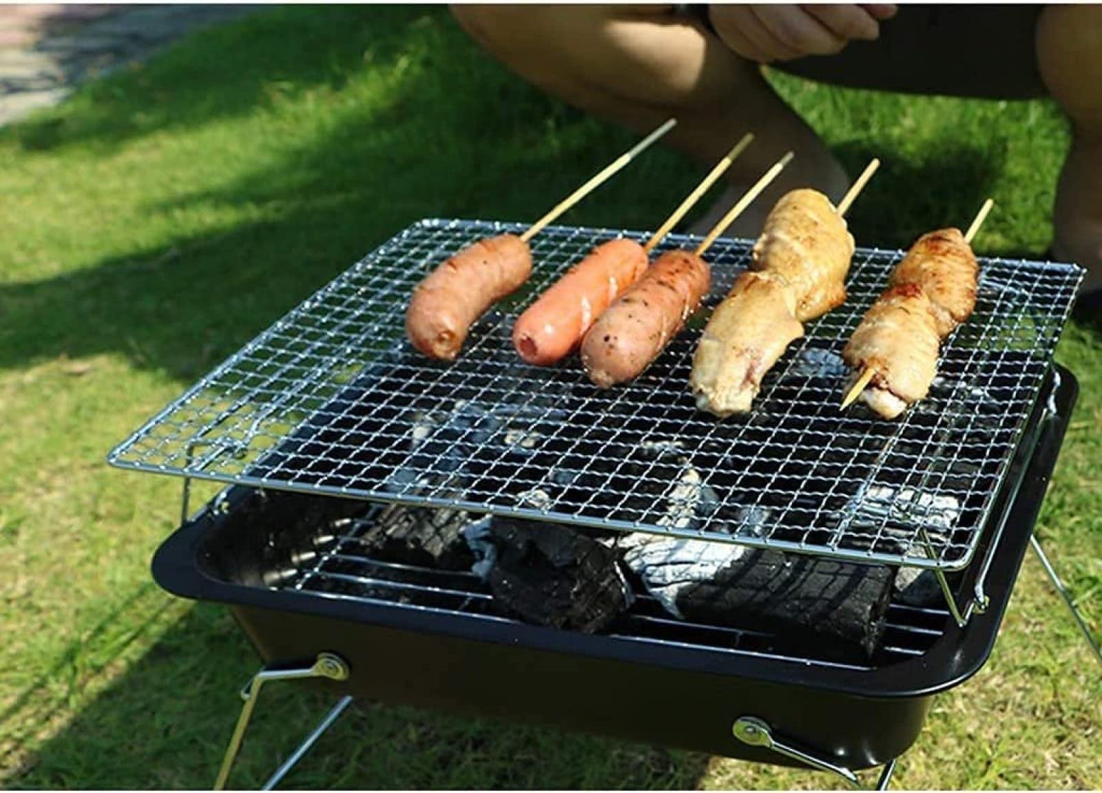 Przenośne kempingowe palenisko ze stali nierdzewnej, składane, wypalane drewnem, węglowe grille na węgiel drzewny, grill na kemping, piknik, ogród, plażę, imprezę
