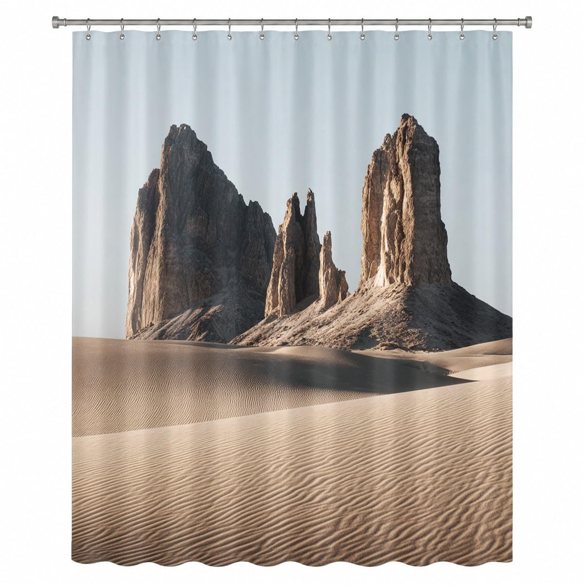 Generico Tenda Doccia 240x200 cm Beige Antimuffa e Impermeabile Poliestere