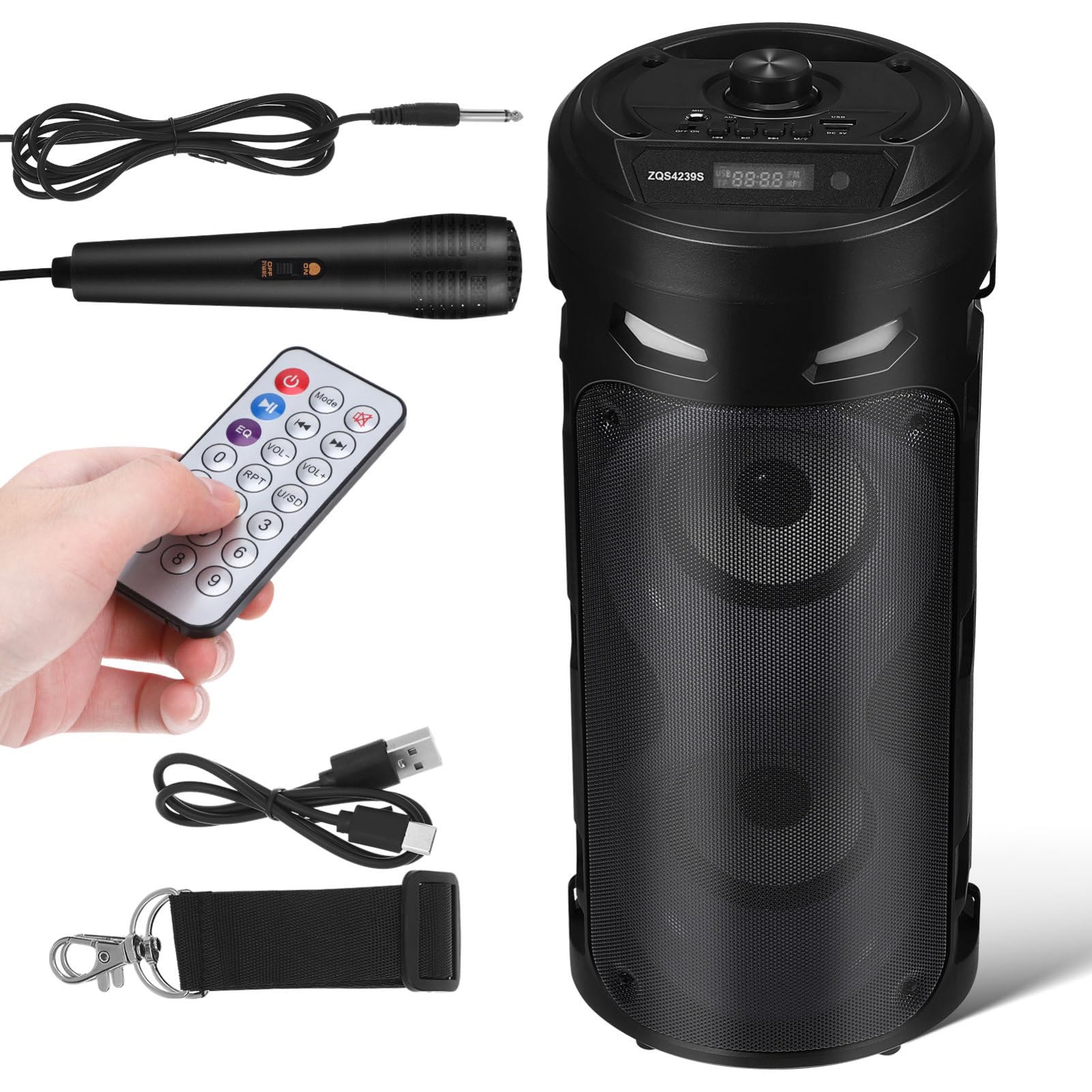 Haut-parleur stéréo portable avec caisson de basses puissant HOMSFOU - 8