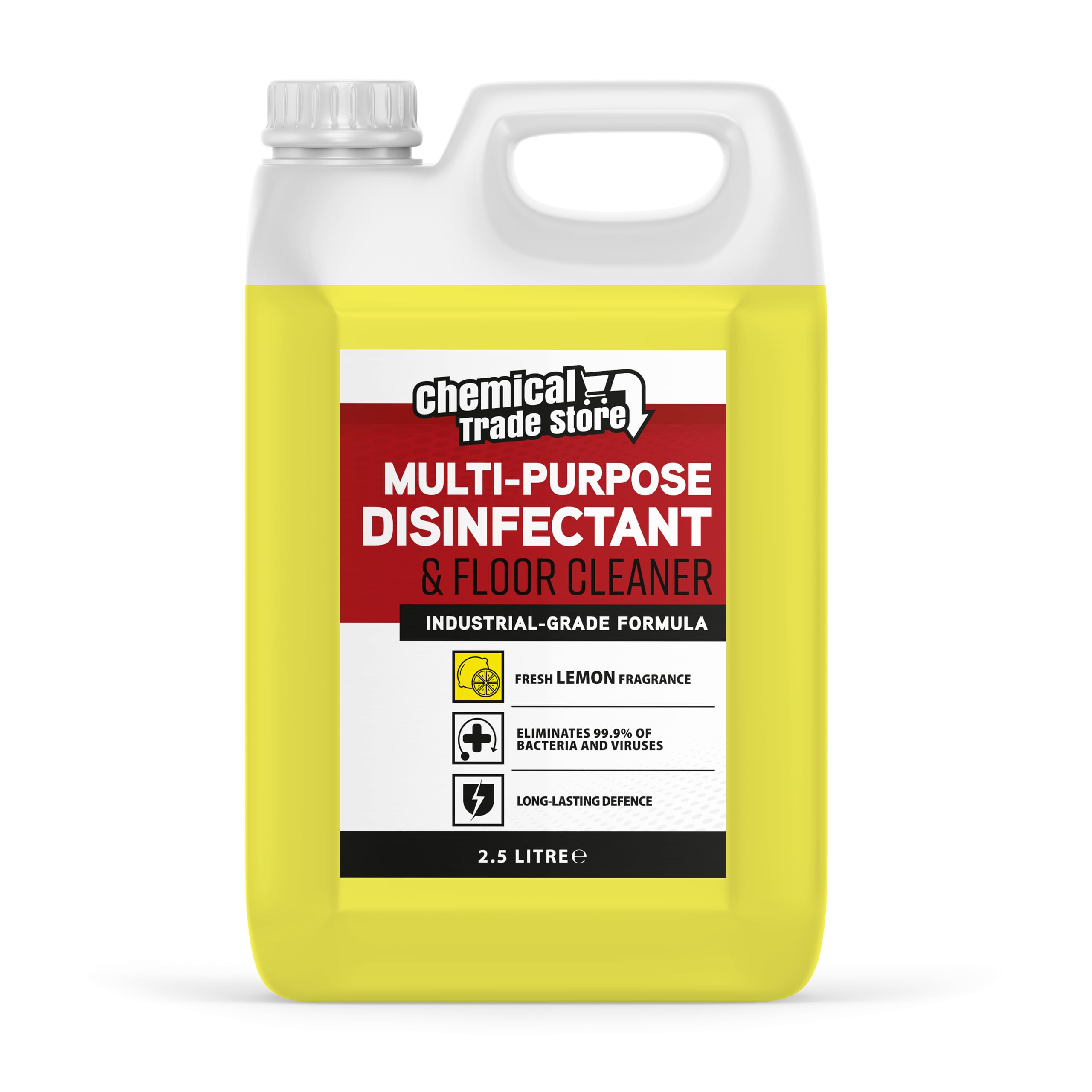 Chemical Trade Store - Multi-Purpose Disinfectant and Floor Cleaner 2.5L - Cleans and Disinfects Hard Surfaces, Tiles, Bathrooms - Ideal for Commercial & Domestic Use, Kills Germs