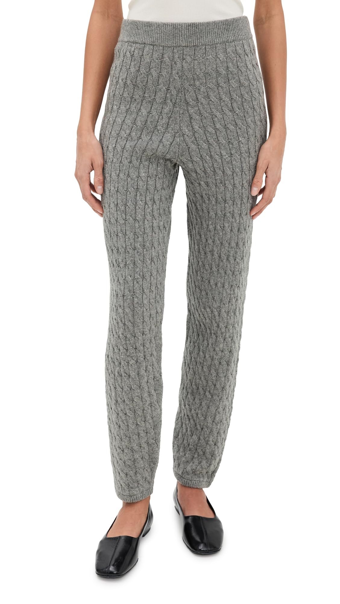 LE BOP Womens Cable Knit Joggers