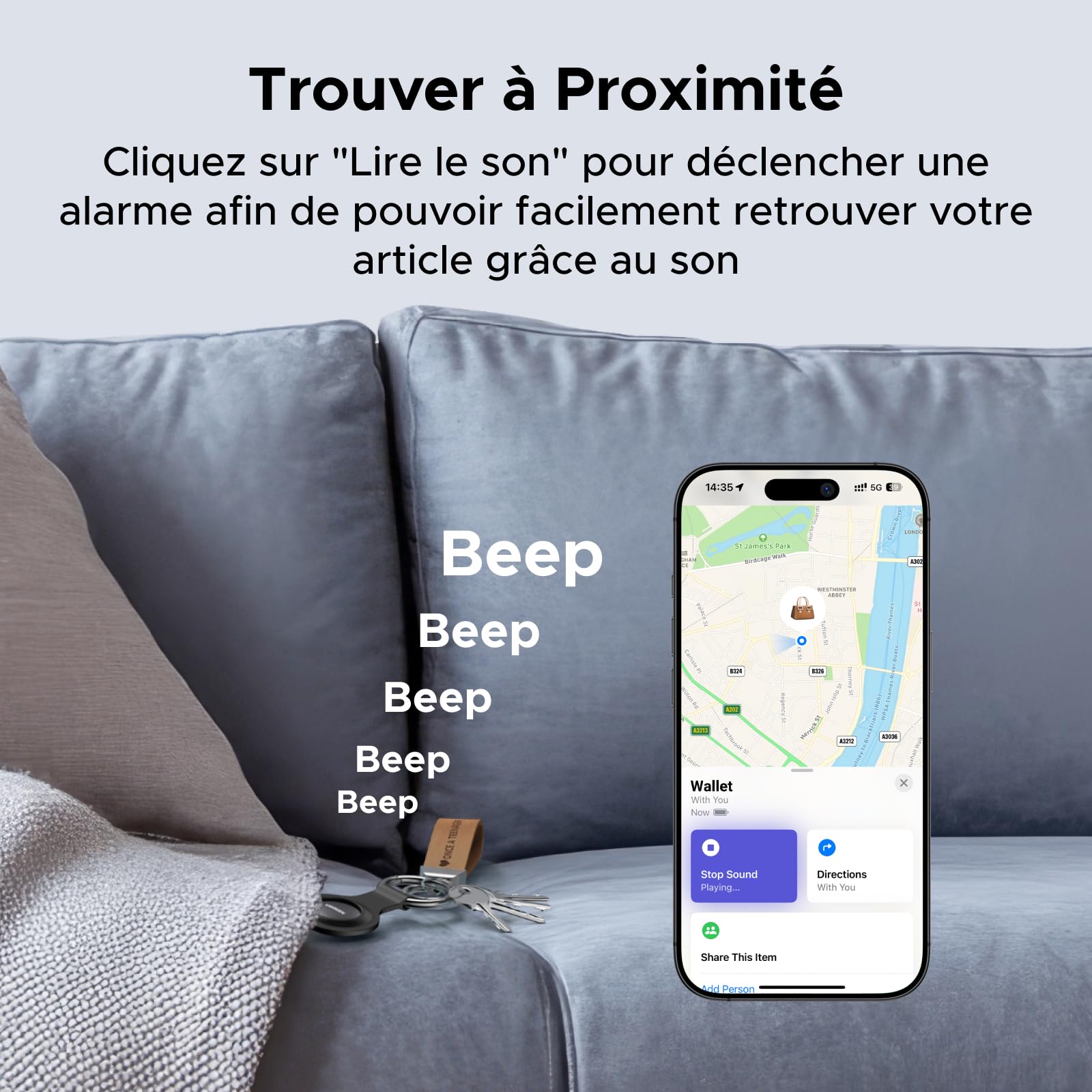 UGREEN FineTrack Mini Smart Finder Tag iOS Uniquement Lot de 2 | Traceur Bluetooth, 18 Mois Batterie, Localisateur Objets, Wallet Valises Portefeuilles Clés Bagages Sacs