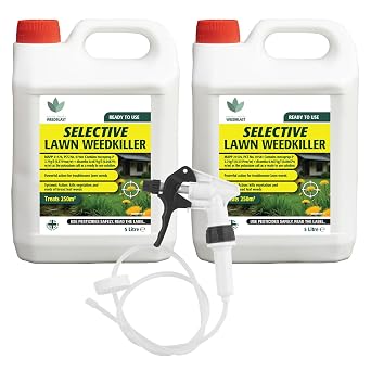 WeedBlast Selective Lawn Weedkiller, 2 x 5L, with Long Hose Trigger