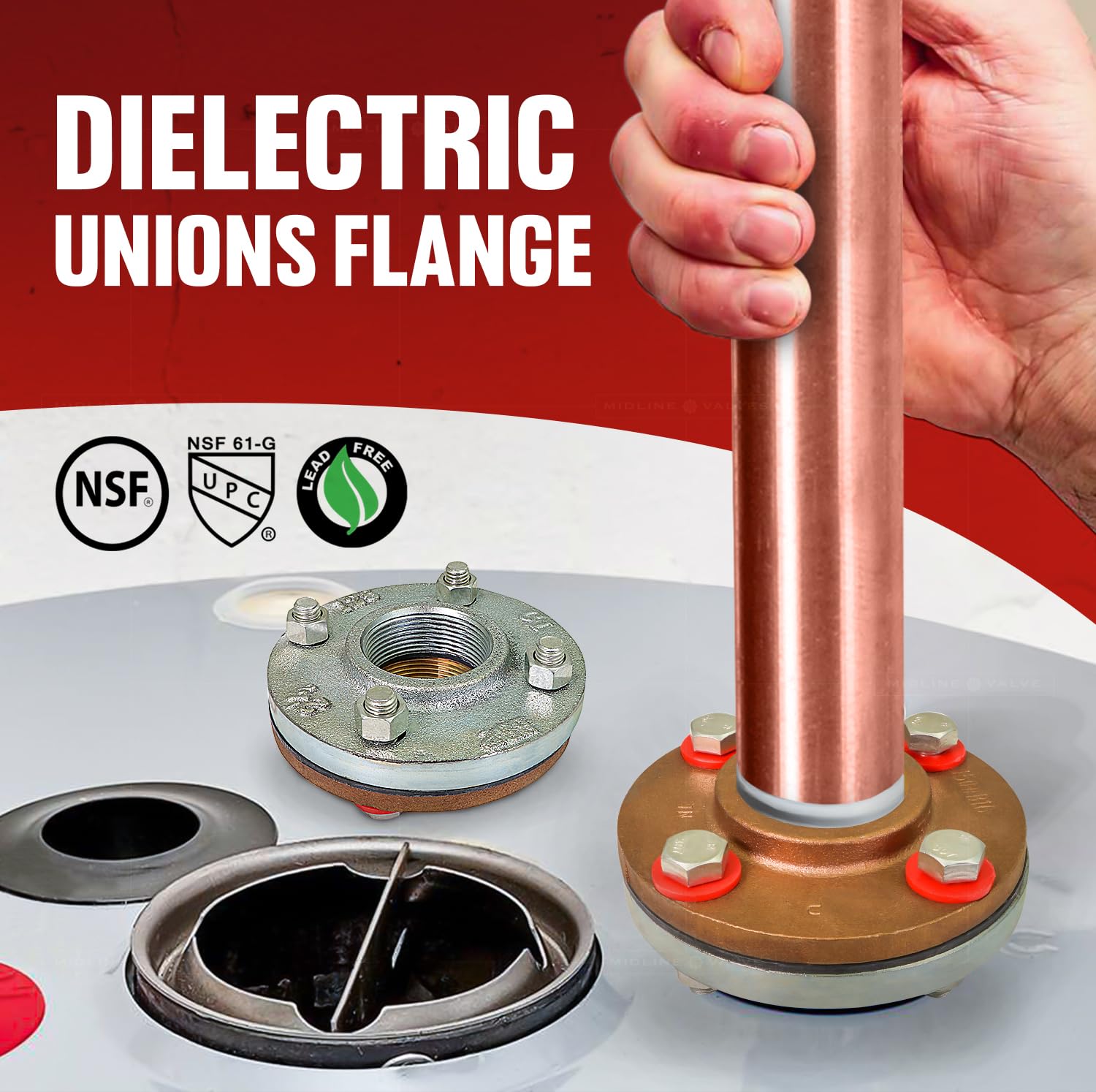 Midline Valve EOUU1030 Dielectric Nipple Pipe Fitting with