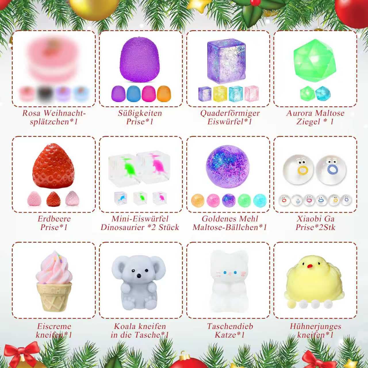 Fidget Adventskalender 2025-24 Tage Countdown Adventskalender Fidget Mini Set, Relief Stress Christmas Geschenk für Mädchen, Jungen & Party Geschenk