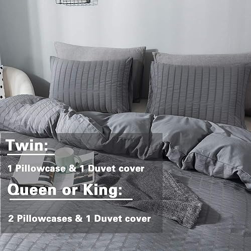 Miniatura 6 de AveLom - Juego de funda de edredón de 3 piezas, 1 funda de edredón y 2 fundas de almohada, microfibra milrayas, con cremallera y lazos en esquinas,