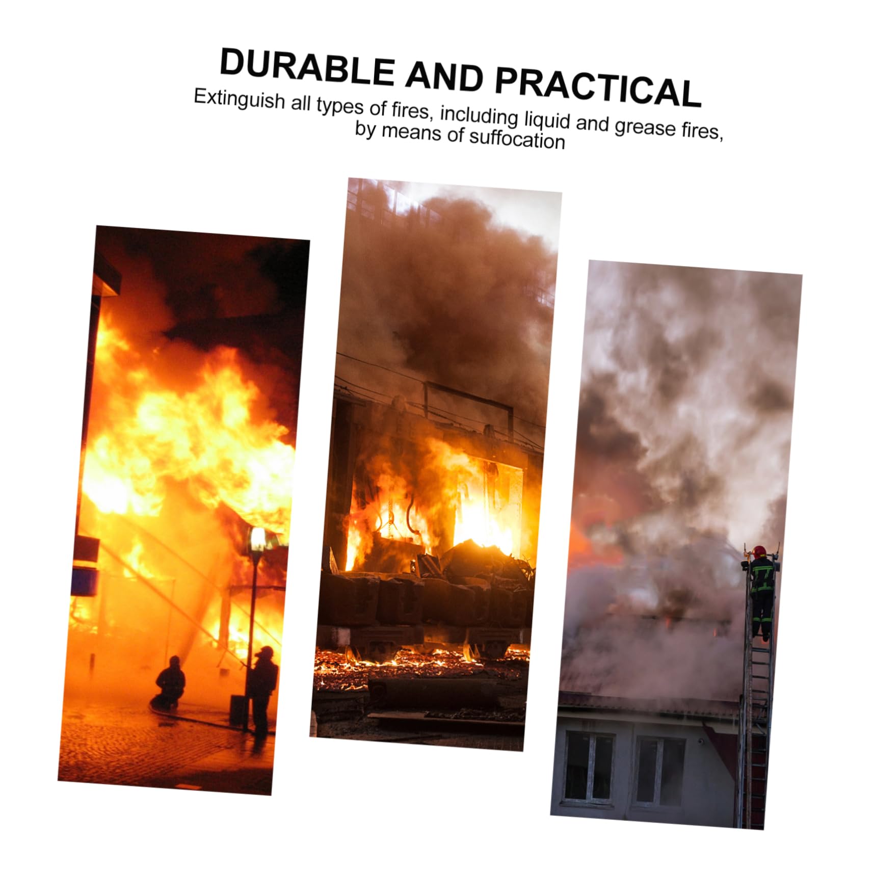 Toyvian Fiberglass Fire Blanket Durable Outdoor Fire Blanket Heat Shield for Safety for Picnics and Barbecues with Reinforced Strap