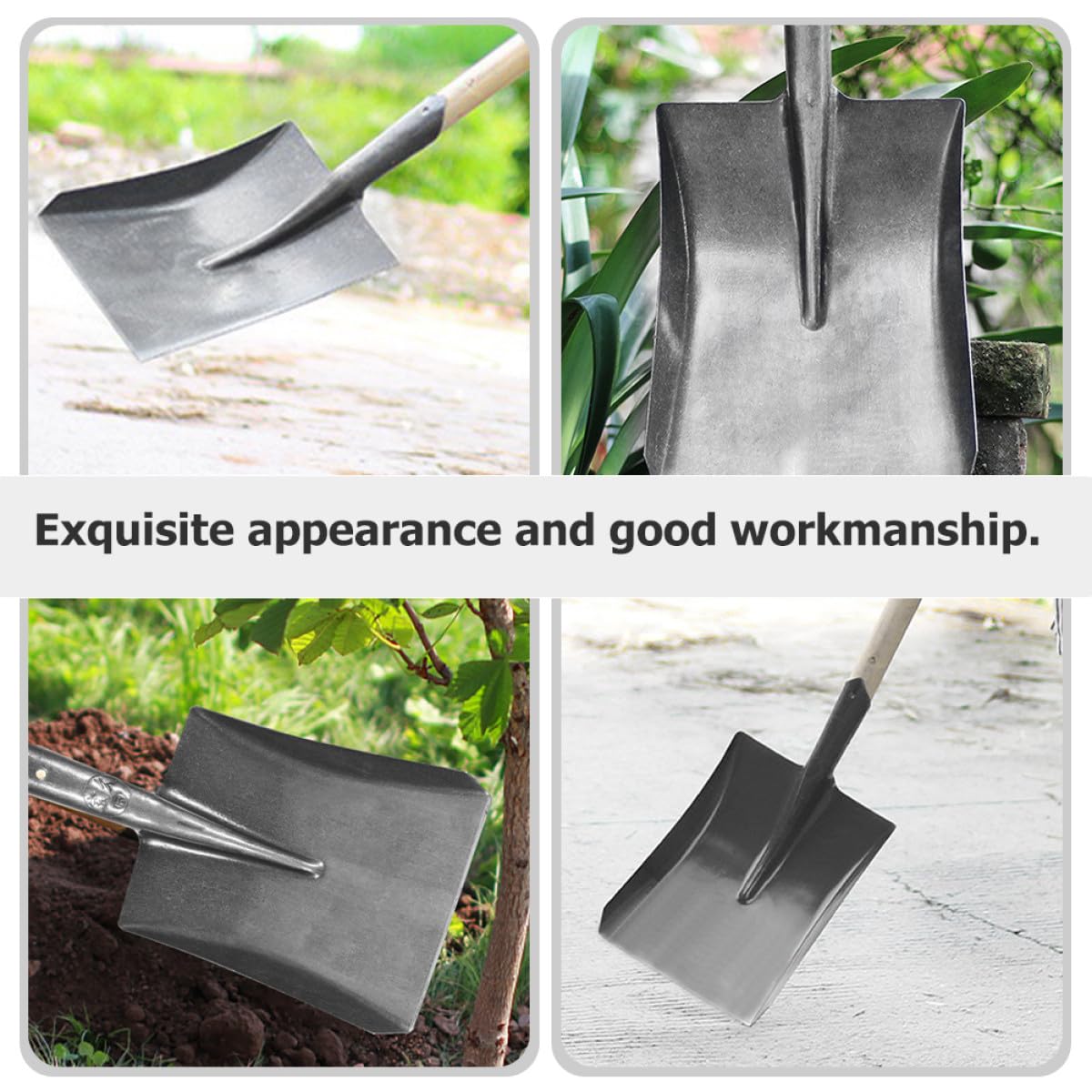 Yardenfun Pala de Jardinería de Acero para Cultivar Verduras Herramienta Práctica para Exteriores Pala Pequeña de Jardín Tamaño 2 Color Original Adecuado para Huerto y Limpieza de Nieve