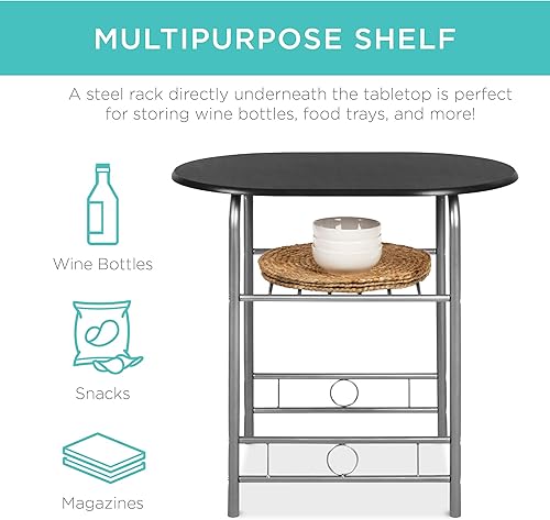 Miniatura 3 de Best Choice Products - Conjunto de mesa redonda y sillas de madera Negro, Negro/Marrón, Negro/Plateado, Espresso, Natural, Blanco/Marrón