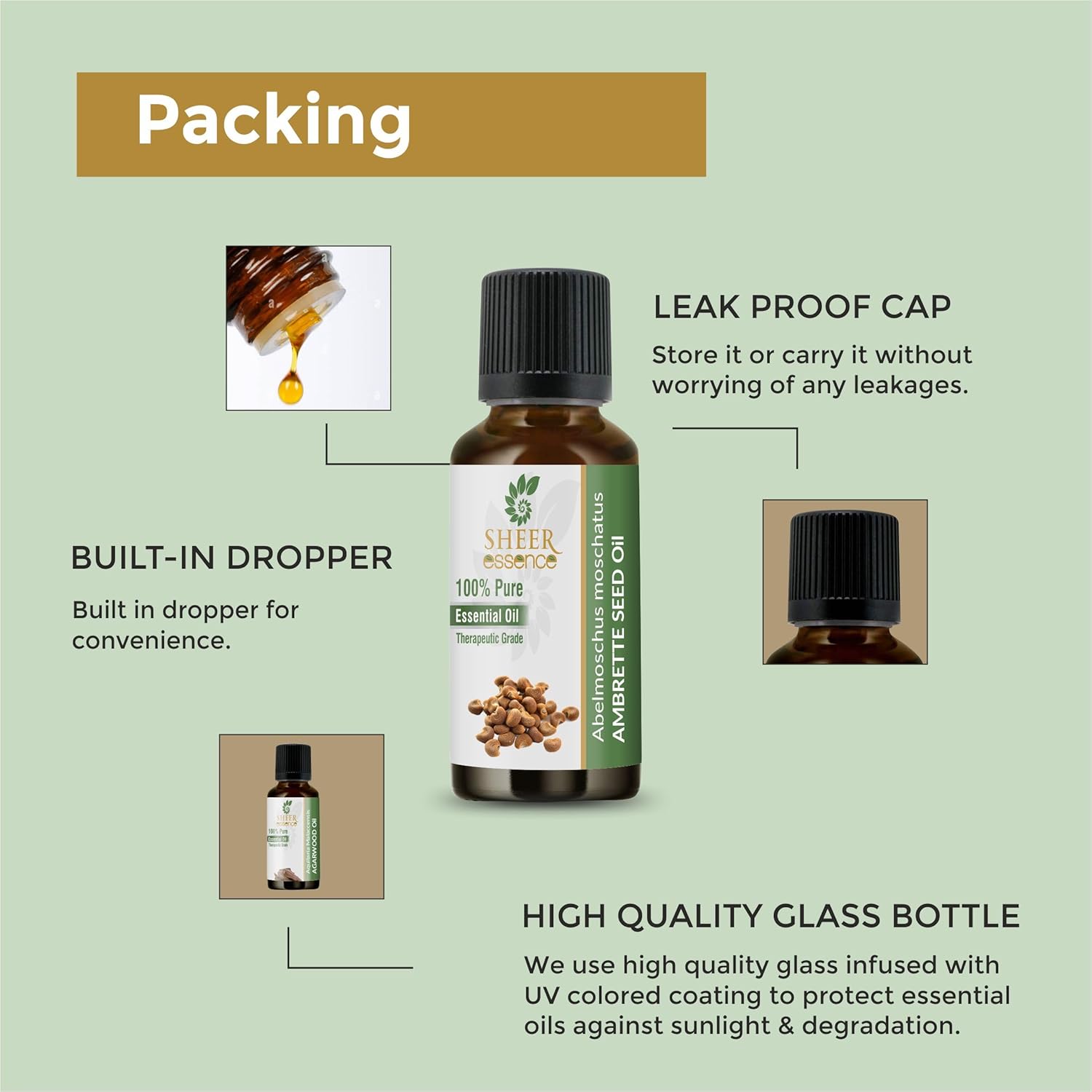 Ambrette Seed Oil (Abelmoschus Moschatus) Essential Oil 100% Pure Natural Undiluted Uncut Therapeutic Grade Oil 1.01 Fl.OZ