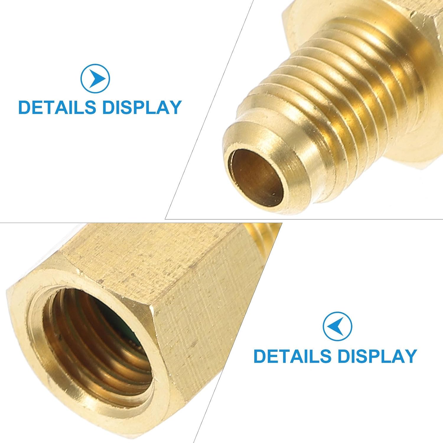 Garneck 2pcs Copper Conversion Adapter for Vacuum Pump Use