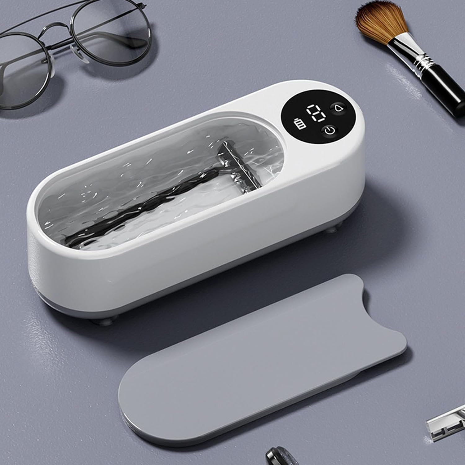 Ultrasonic Glasses Cleaner - 45000Hz Jewelry Washer, Vibration Cleaning