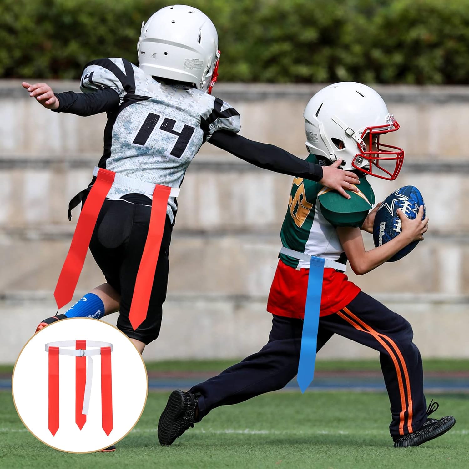 NANSHINE Flag Football Set Adjustable Flag Football Belts With Flags For Kids Youth Or Adults Players Training Equipment
