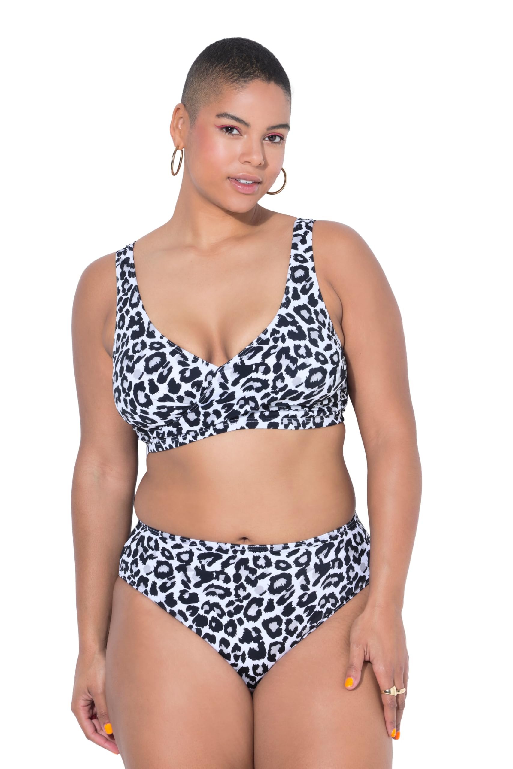Studio Untold Damen große Größen Übergrößen Plus Size Bikini-Top, Softcups, Leo, Drapierung 841292