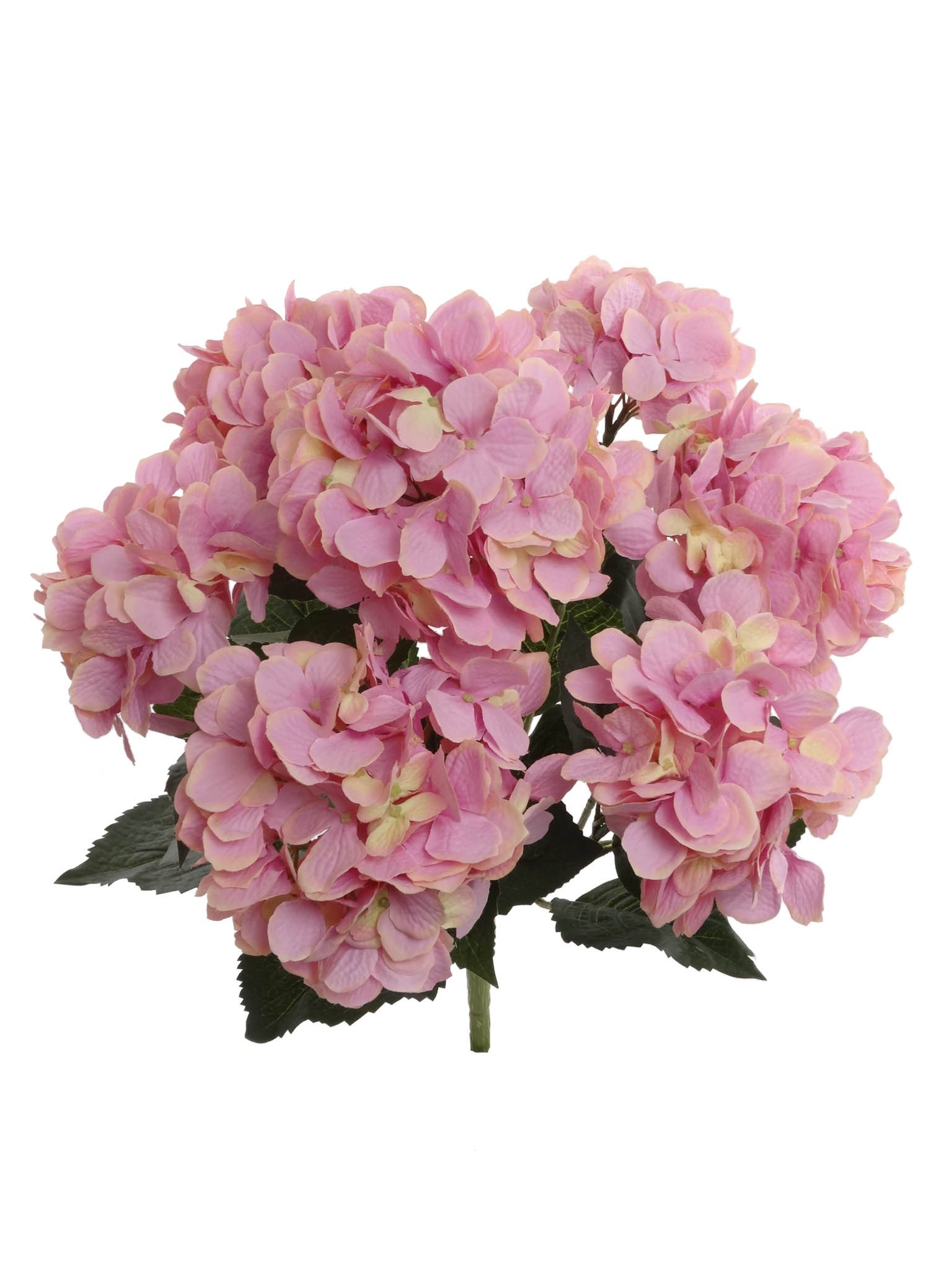 Larksilk Hydrangea Artificial Flowers - Faux Hydrangea Flowers - Home Decor, Easter Decorations, Spring Decor - Floral Centerpieces for Tables - 20" Floral Stems, Pink, 6 Pieces