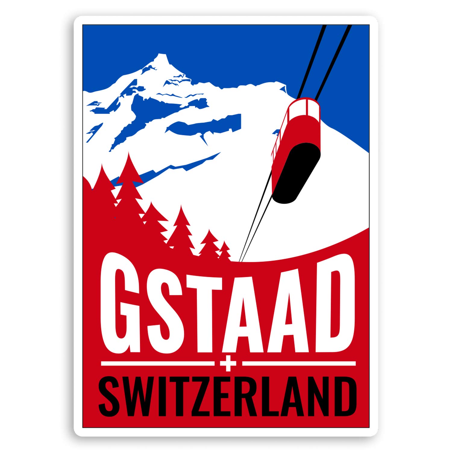 2 x 10cm Gstaad Switzerland Vinyl Stickers - Mountain Luggage Sticker #30829 (10cm Tall)