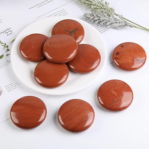 Miniatura 3 de Rockcloud Paquete de 2 piedras redondas pulidas con bolsillo de piedra de masaje de cristal natural para meditación, reiki, curación, decoración del