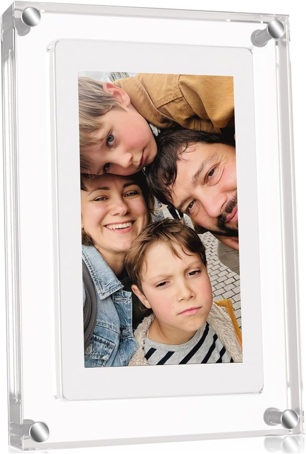 Acrylic 5 Inch Digital Picture Frame, Video Frame with Auto-Rotate, Free 8GB USB Stick and Built-in 1000 mAh Battery. Ideal Desktop Decoration