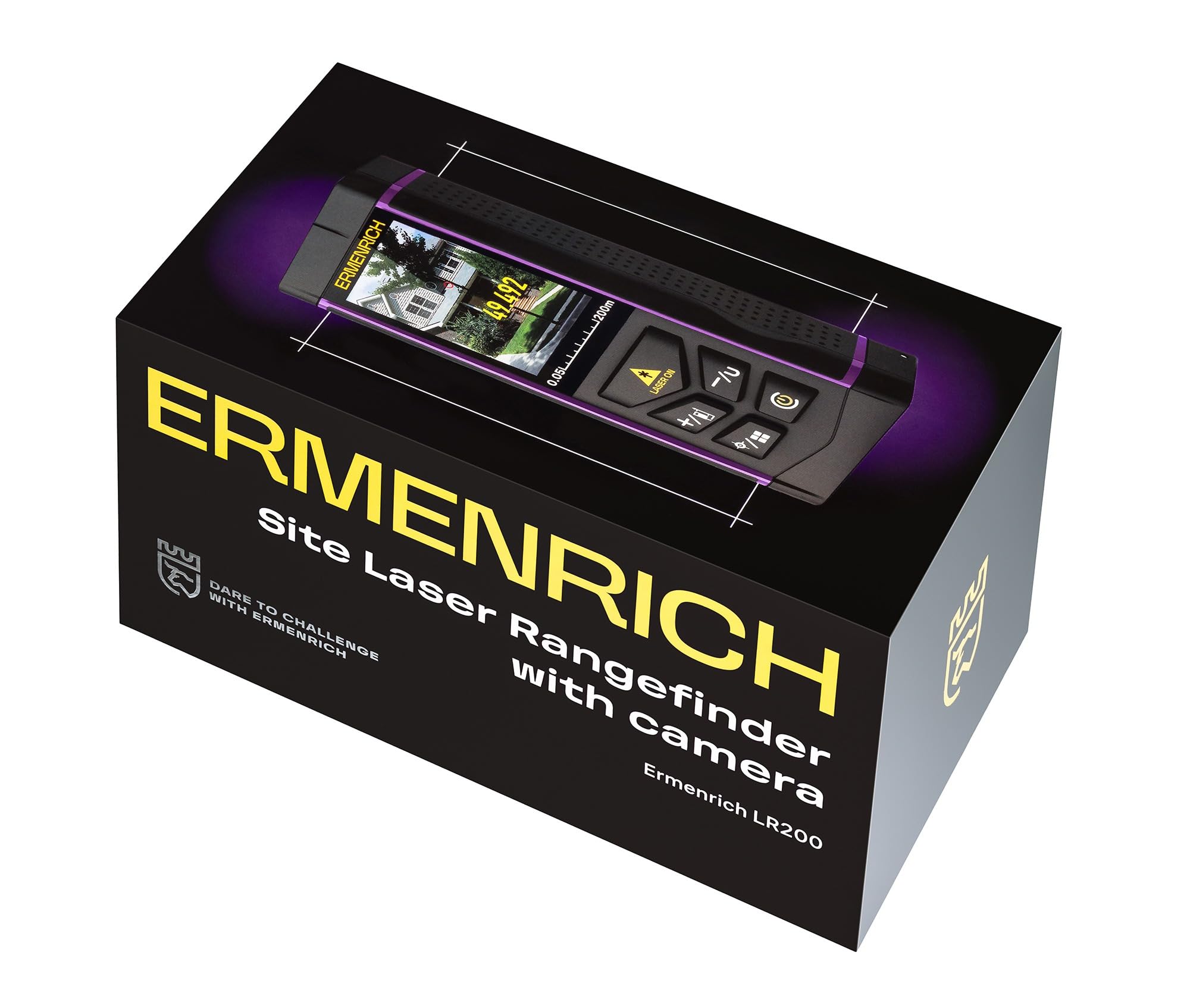 Télémètre Laser Ermenrich Pro LR200 Mètre Laser Numérique avec Caméra | Écran LCD Rétroéclairé, Mesure Distance, Surface, Volume et Angle, Fonction Pythagore, pour Intérieur et Extérieur