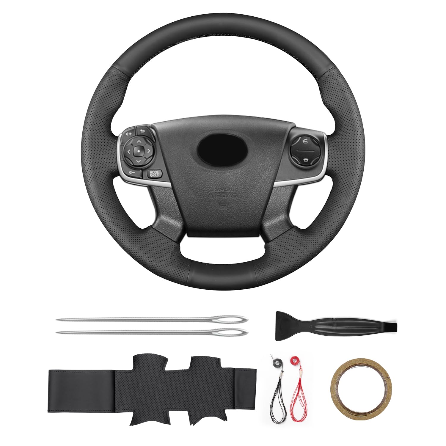 Capa de volante costurada à mão, substituição para Toyota Camry 2012/Camry Hybrid 2012,