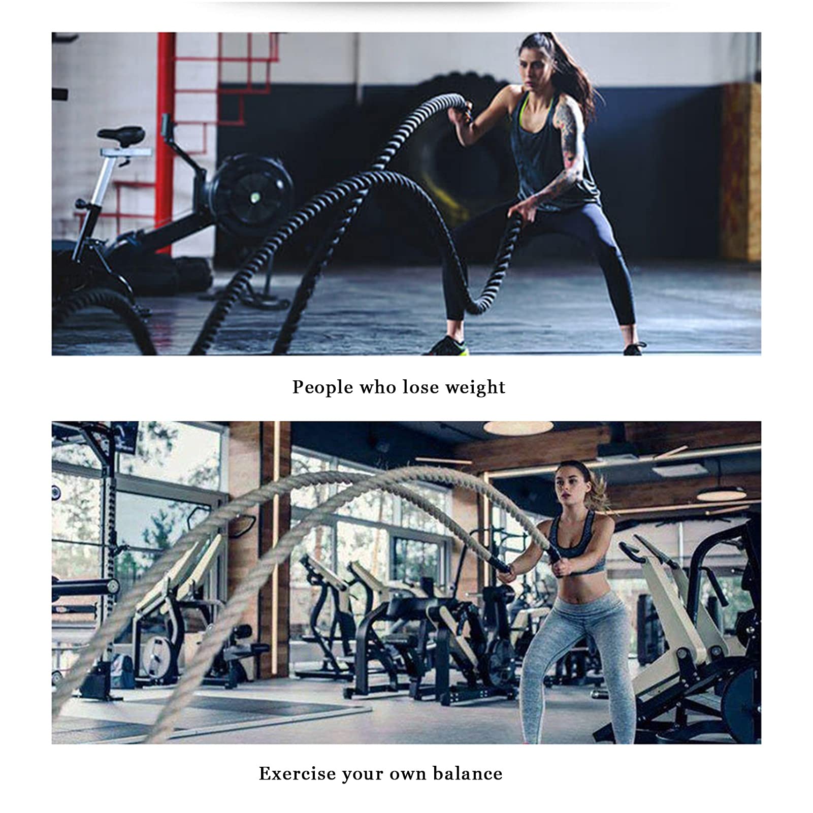 Beschwertes Seil, 15m Battle Rope für Kampf-Fitness-Wellen-Sport-Übung, für Home Gym & Outdoor Workout (Size : 50mm)