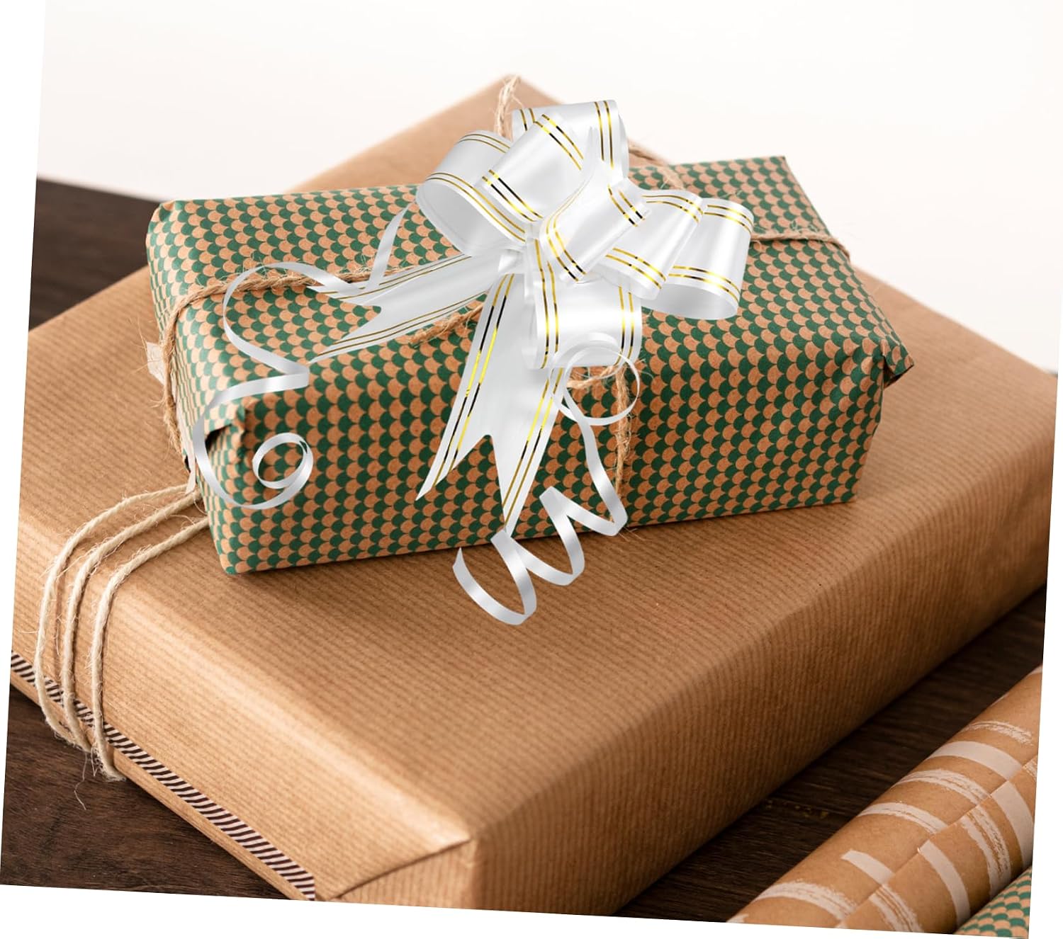 VALICLUD 100pcs Edge Pull Bows for Wrapping Hand-Tied Ribbons for Wedding Decor Holiday Packaging and Present Box Adornments